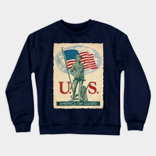 U.S. America On Guard Minuteman Poster Crewneck Sweatshirt